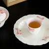 Dinastías Tang y Song Jade Arcilla Porcelana Blanca Pintado a Mano Cerámica Arita Lazo Soporte para Tetera Cerámico Accesorios para Ceremonia del Té Bandeja de Té para el Hogar Bandeja Seca para Té