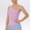 Regata de Yoga Costas Nuas para Mulheres, Top Esportivo de Corrida de Secagem Rápida com Bolinhas, Gola Halter com Bojo Embutido, Regata Fitness