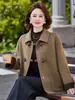 Nueva colección transfronteriza otoño/invierno: Blusas estilosas y casuales de manga corta para madres, disponibles en tallas grandes, adecuadas para mujeres de mediana edad y mayores, y perfectas como prenda exterior para primavera y otoño.