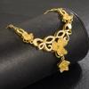 Juego de Collar con Colgante de Flor para Mujer Chapado en Oro de 24K Cadena de Oro Arena Vietnamita Flor de Boda para Novia Juego de Cadena de Estrella de Flor