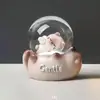 Bolas de Água Brilhantes de Coelho e Gatinho de Desenho Animado Criativas Bola de Cristal Criativa Ornamento Decoração de Mesa
