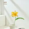 Tul Loro Flor de Ganchillo Hecha a Mano Flor de Hilo Flor de Simulación Configuración de Escena Sofisticada