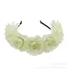 Acessório de cabeça de flor de rosa de tecido de simulação novo transfronteiriço, grinalda de casamento feita à mão para noiva, acessórios de fotografia, tiara, atacado