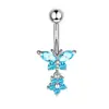 Aço Inoxidável 14G Anel de Umbigo Flor Borboleta Venda Quente Transfronteiriça Amazon Piercing de Umbigo Zircônia Anel de Umbigo Atacado Produtos em Estoque