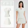 Top de Fitness Ajustado de Verano para Mujer Estilo Hot Girl Transfronterizo Camiseta de Manga Corta para Correr de Secado Rápido Conjunto Deportivo Elástico Estilo Delgado