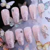 Venta Caliente Comercio Exterior Uñas Artísticas Uñas Portátiles Moda Sencilla Fresco Línea de Purpurina Mariposa Larga Ballet Uñas Portátiles Mayoreo