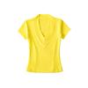 Camiseta de Manga Corta Básica de Estilo Americano Retro para Calle, Moda, Cuello en V, Costuras, Ajustada, para Mujer, Verano, Combinable con Todo, Corta