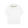 Camiseta de Manga Corta Bordada con Letras de Colores Estilo Americano para Hombres y Mujeres, Nuevo Verano 2026 Holgada Casual de Manga Corta Tendencia