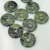 Ojo de Gorrión Verde 30mm Hebilla de Paz Moneda Antigua Piedras Naturales Nostálgicas Cuentas Moneda Antigua