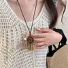 Novo Colar Longo Estilo Chinês Borboleta Vazada com Franja para Mulheres Estilo Étnico Retrô Corrente para Clavícula Boêmia Colar Versátil