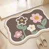 Tapete de Chão em Formato de Flor de Desenho Animado, Tapete de Porta de Entrada, Tecido Técnico, Personalizável, Lavável, Tapete de Entrada Minimalista Moderno