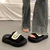 Sandalias Super Populares de Suela Gruesa para Aumentar la Altura para Mujer, Uso Exterior de Verano, Versátiles y Elegantes, Nuevo Modelo 2026, Pantuflas Ligeras de Estilo Francés para Salir
