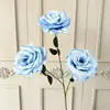 3 rosas artificiales de borde rizado para decoración de bodas, arreglo de escena, escaparate de centro comercial, paisajismo exterior, decoración suave, arreglo floral