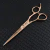 Tijeras de Peluquería Personalizadas de Moda, Tijeras para Cortar el Cabello, Tijeras Planas, Tijeras para Flequillo, Pintadas de Negro y Dorado, 6.0 pulgadas