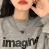 Colar Pingente Coração Preto Estilo Doce Cool Popular na Internet Feminino Acessórios de Costura Assimétrica Corrente para Clavícula de Namorada Estudante ins