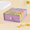 Caja de Joyería Tipo Cajón Estilo Canal Asa de Perla Textura Estéreo Pendientes Collar Anillo Caja Deslizante Caja de Joyería