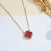 Collar Clásico de Trébol de Cuatro Hojas Doble Cara, Sencillo y Lujoso, Joyería que No se Desvanece, Directo del Fabricante