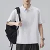 Roupas Masculinas Fengshe / Verão 2026 Masculino Gola Seagull Pesada Manga Curta Solta Casual Camisa Polo