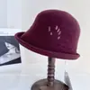 Sombrero de Pescador de Ala Ancha con Forma de Espiga de Trigo Estilo Nacional Retro, Gorro de Punto de Lana Australiana para Otoño e Invierno, Sombrero de Cubo con Hilo Dorado y Plateado