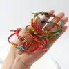 Pulsera Trenzada de Cuerda Roja, Nudo Chino, Nudo Flor de Durazno, Pulsera Tejida Finamente, Cuerda de Cinco Colores del Festival del Bote del Dragón, Joyería de Mano para Estudiantes de Atracción Turística al por Mayor