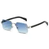 Gafas de Sol Cuadradas Sin Montura Populares Transfronterizas Gafas de Sol Tendencia de Moda Europea y Americana Gafas de Sol de Color Degradado