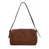 Bolsa de Almofada Estilo Coreano Nicho Retrô Camada Superior Pele de Ovelha Cor Sólida Bolsa de Axila Ombro Único Couro Genuíno Bolsa Transversal Bolsa Estojo