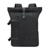 Mochila Personalizada para Computadora para Hombre Clásica Europea y Americana Retro Impermeable Bolsa de Lona Encerada al Aceite Gran Capacidad Bolsa para Deportes al Aire Libre y Montañismo