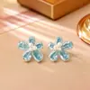 Pendientes de Flor de Perla y Circonita Brillantes, Pendientes Coloridos de Dopamina Tridimensionales Frescos y Dulces, Accesorios de Moda y de Alta Gama