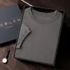Suéter Masculino de Cashmere de Alta Qualidade Pronto para Vestir, Gola Redonda, Manga Curta, Pulôver Solto, Tricô Casual de Outono e Inverno, Tamanho Grande