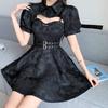 Vestido de Suspensório Estilo Doce e Picante Desejo Puro Francês Emagrecedor Cintura Gola Polo Xale Colete Pequeno Conjunto de Duas Peças Saia Verão