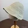 Sombrero de Pescador para Mujer de Estilo Japonés, Fresco, con Rayas Finas, para Exteriores, Artístico y Sencillo, Versátil con Ranura Trasera, Sombrero de Sol Plegable
