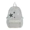 Mochila de moda con estrella de cinco puntas estilo coreano, gran capacidad, estilo ins, bolsa ligera para estudiantes con un diseño elegante, mochila de secundaria para niñas