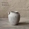 Vaso de cerâmica artesanal retrô chinês, barriga grande, para flores, grande, decoração de sala de estar, varanda, atacado