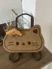 Mochila Bolso Gatito Tostada de Caramelo Linda Transfronteriza para Mujer 2025 Nueva Moda Tendencia Dibujos Animados Bolso de Hombro Cruzado