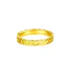 Nuevo Anillo Cerrado Brillante Hielo Triturado Chapado en Oro Anillo Liso Versión Ancha Anillo de Oro Simulado como Regalo de Vacaciones para Tu Novia