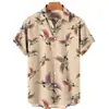 Estilo Étnico Nueva Camisa Hawaiana de Verano Patrón de Grulla en Spray Impresión 3D Top de Moda para Hombres