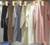 Simples casual cor sólida solto suéter feminino outono e inverno novo comércio exterior transfronteiriço casaco longo suéter plus size roupas femininas