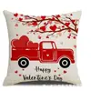 Funda de almohada para el Día de San Valentín transfronteriza, Funda de cojín para sofá de lino para el hogar con estampado, Funda de cojín colorida y apta para la piel para la oficina