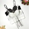 Corsé de Espina de Pescado con Camisola de Borla de Cadena Incrustada de Diamantes, Top de Malla de Color Sólido Delgado Estilo Hot Girl con Tirantes Desmontables