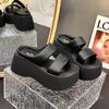 Chinelos Flip-Flops de Design de Nicho Trbottomy Verão 2025 Respiráveis e Confortáveis Abertos na Ponta Versáteis Casuais Plataforma Chinelos para Uso Externo