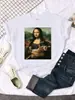 Comércio exterior novas Camisetas Mona Lisa Abraçando Gato Adorável Fofo P