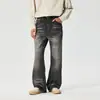 Ropa de Hombre Fengshe / Jeans Vintage Lavados de Alta Calle Nicho para Hombre, Pantalones Casuales Sueltos Ligeramente Acampanados, de Pierna Recta Suelta de Moda