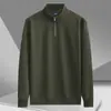 Sudadera Nueva con Media Cremallera para Hombre en Stock, Algodón 320g, Cuello Alto, Top de Color Sólido, Personalizable con Logo, Ropa de Trabajo