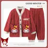 2025 Novo Estilo Outono e Inverno Infantil Roupa de Casa Conjunto de Pijama Meninas Aconchegante Flanela de Inverno Meninas Lã de Coral