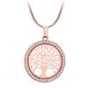Colar Colar com Pingente Árvore da Vida de Diamante Cruzado Europeu e Americano Moda Feminina Personalidade Colar Árvore da Vida Vazado Acessórios