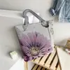 Bolsas Tote Atacado, Novas Bolsas Tendência Estilo Étnico, Sacolas de Compras, Bolsas Grandes de Linho Bordado Desenho Animado