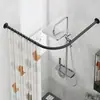 Perchero curvo para ropa de baño, barra colgante en forma de L sin taladro para inodoro, barra de cortina de ducha divisoria en forma de U de alta gama para baño