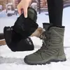 Nueva colección de invierno: botas de nieve cálidas para mujer, engrosadas, de pelo largo, forradas de polar, de caña alta, tallas grandes, disponibles para venta transfronteriza en tallas grandes