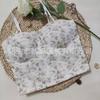 Camisola Floral de Encaje Estilo Coreano con Copas, Se Usa como Prenda Exterior o como Capa Base, Estilo Camiseta sin Mangas para Mujer