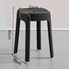 Taburete de plástico engrosado para uso doméstico, taburete alto simple para mesa de comedor, taburete de sala de estar estilo nórdico con respaldo, diseño redondo o cuadrado de molino de viento
